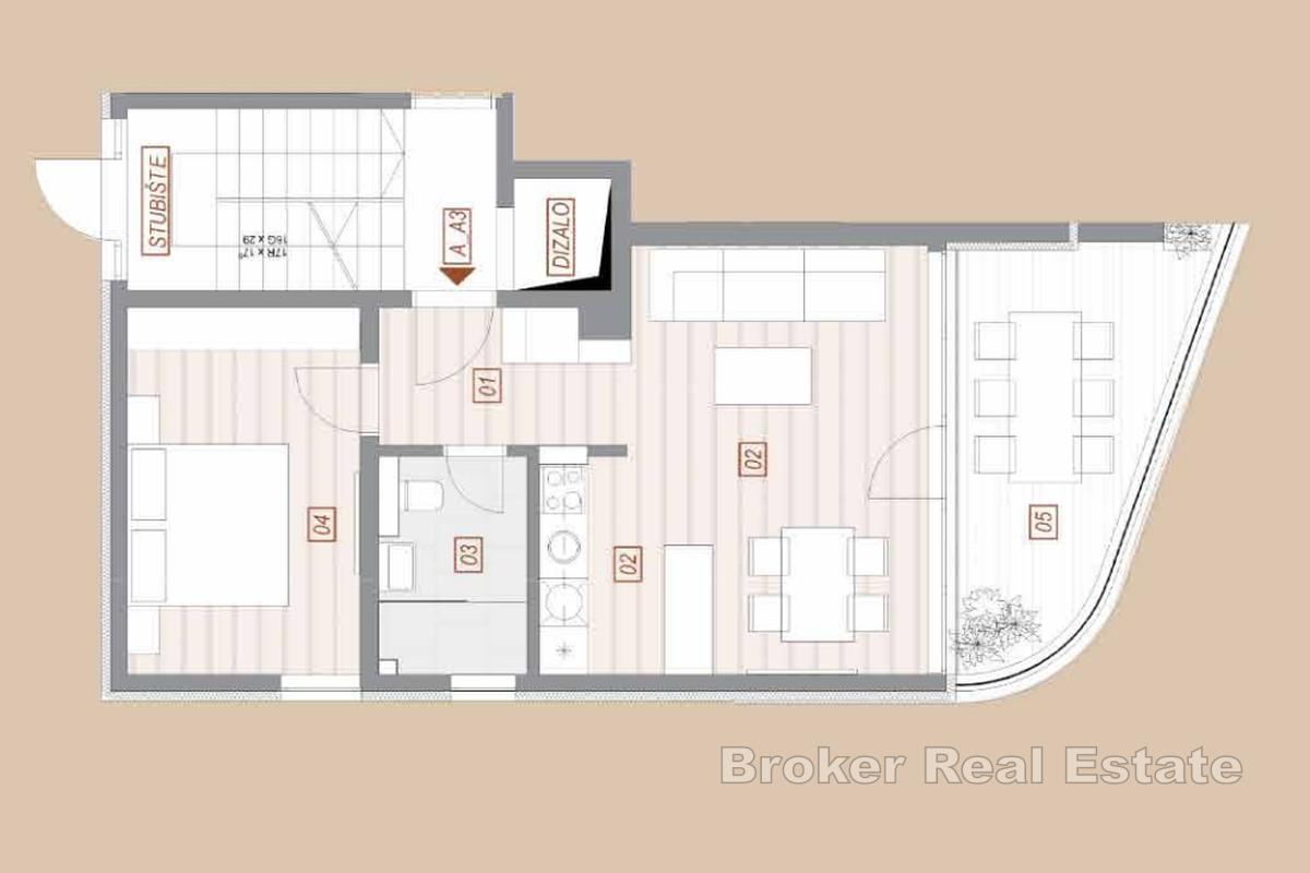 Jednopokojový apartmán v prvním patře s vířivkou a výhledem na moře