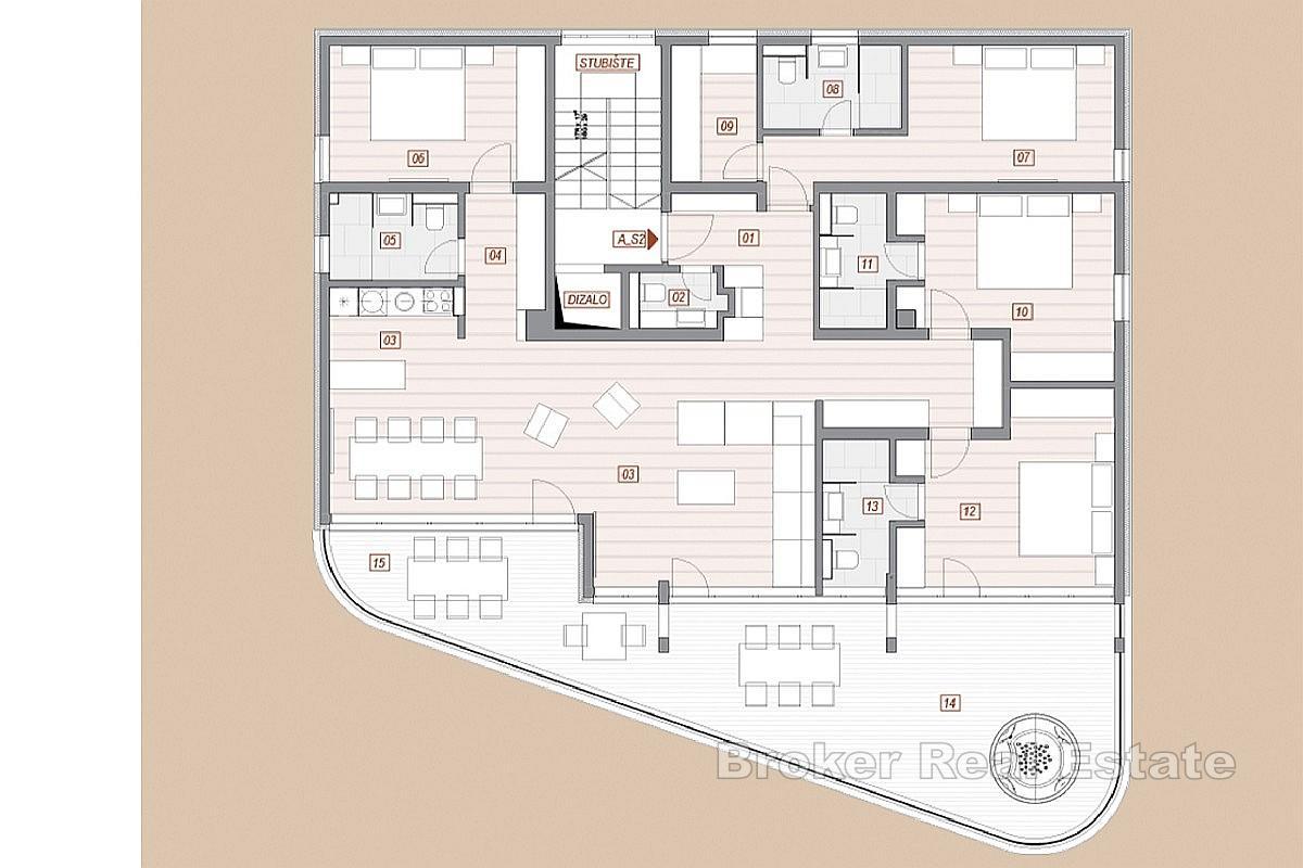 Appartement quatre chambres avec jacuzzi et vue panoramique sur la mer