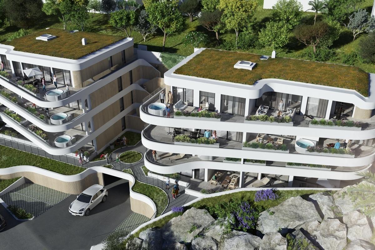 Penthouse z tarasem, jacuzzi i panoramicznym widokiem na morze
