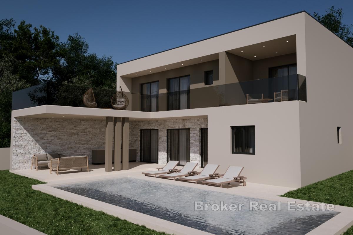 Moderní vila s bazénem a vysokou úrovní soukromí