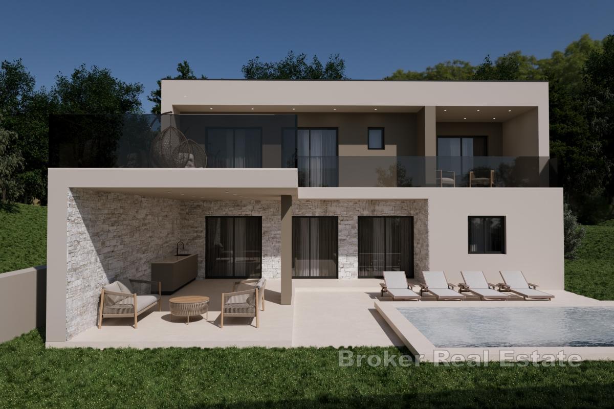 Moderní vila s bazénem a vysokou úrovní soukromí