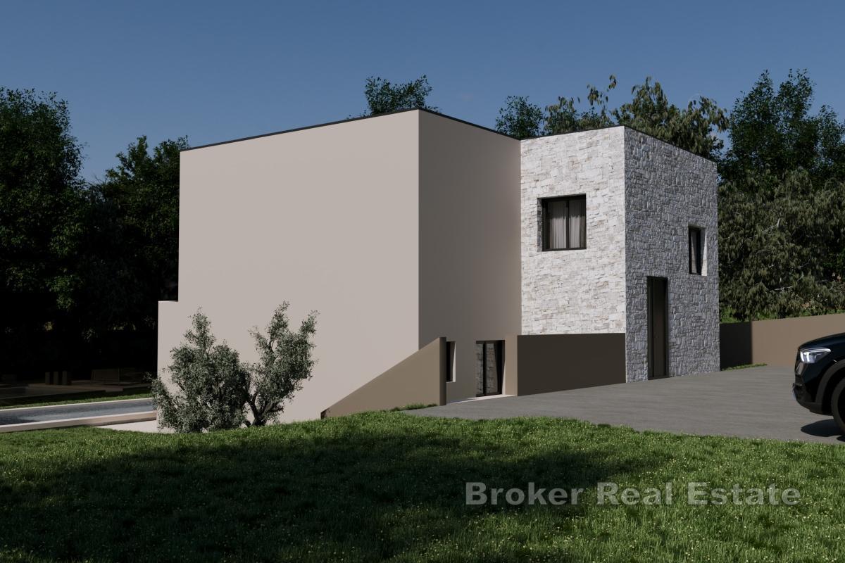 Moderní vila s bazénem a vysokou úrovní soukromí