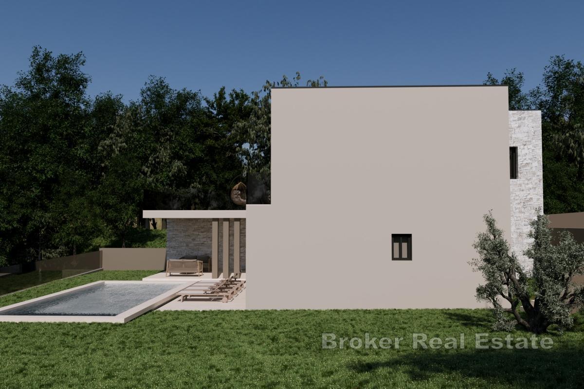 Moderní vila s bazénem a vysokou úrovní soukromí