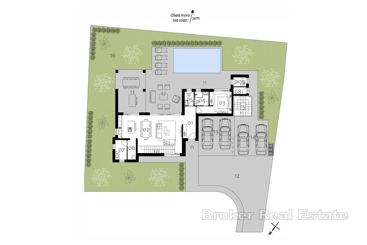 Exklusive Wohnvilla am Meer mit privater Dachterrasse