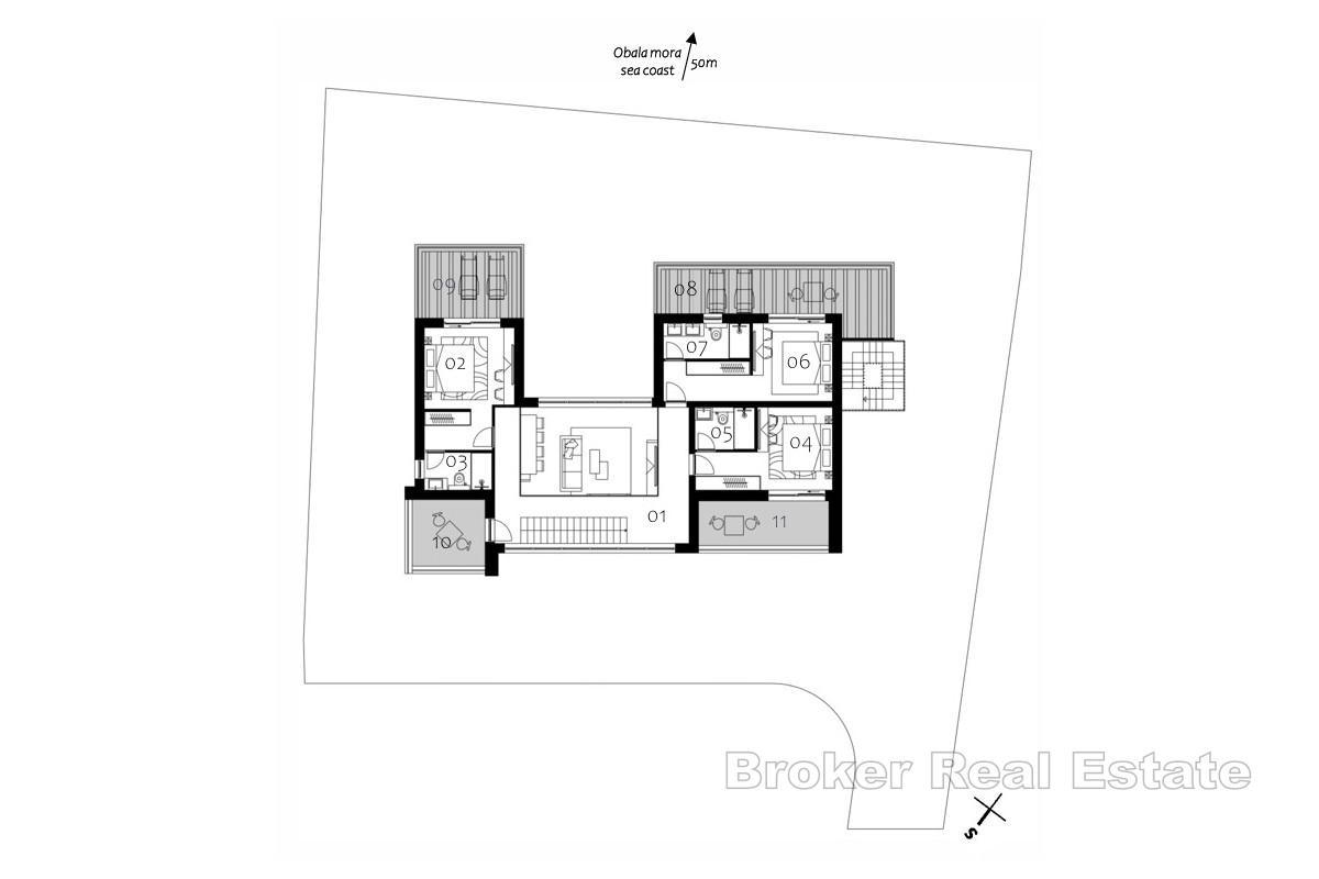Exklusive Wohnvilla am Meer mit privater Dachterrasse