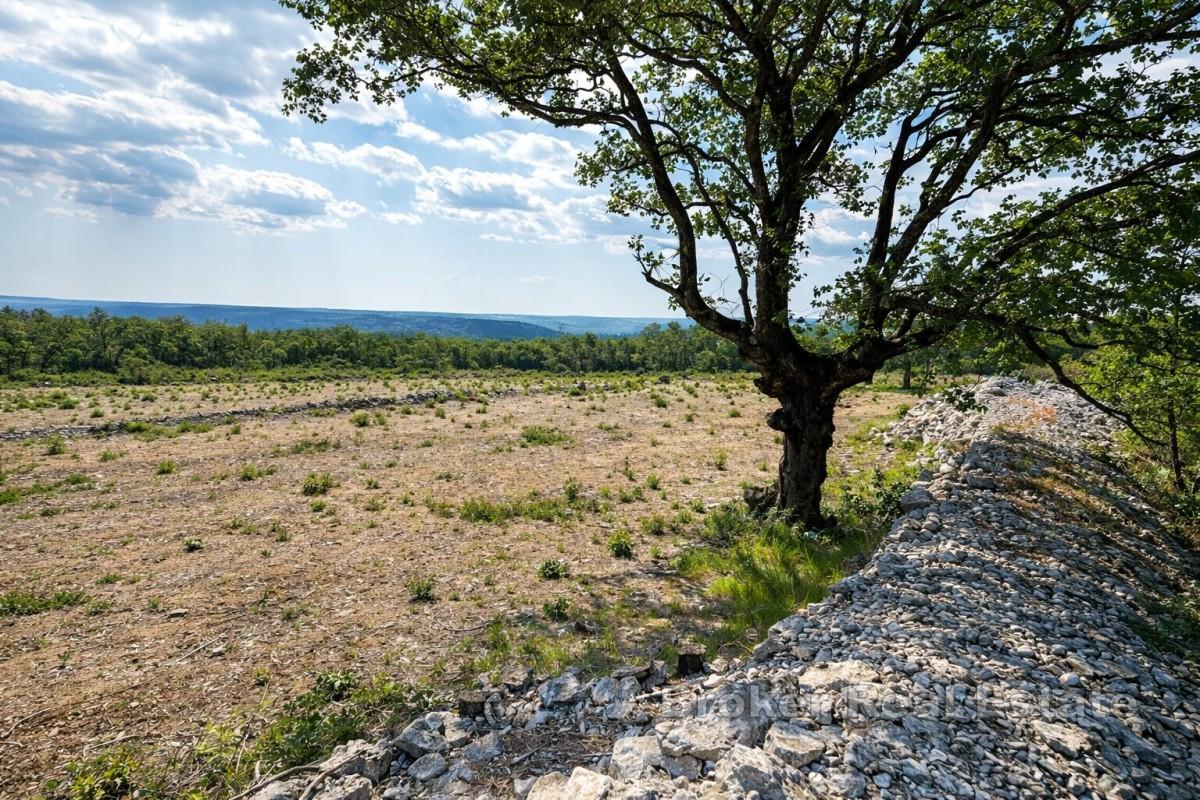 Investiční pozemek s výhledem na moře ve východní Istrii