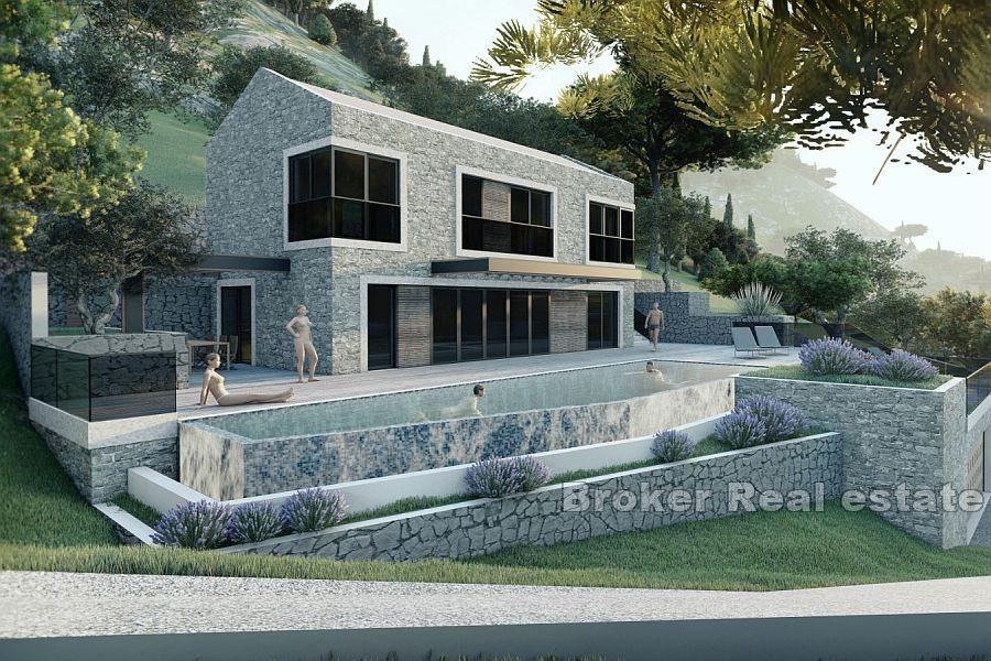 Ön Hvar - Mark med en ruin och öppen havsutsikt