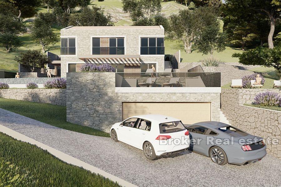 Ön Hvar - Mark med en ruin och öppen havsutsikt