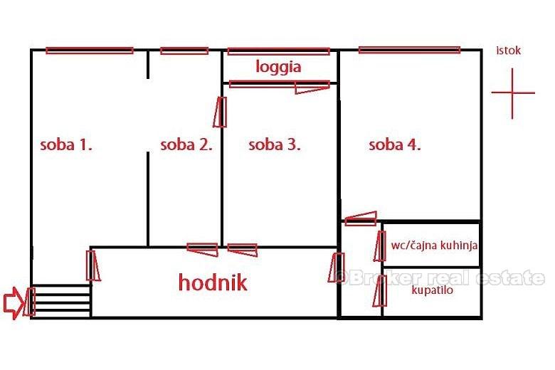 tre roms leilighet kontor / herberge / kontor i Split