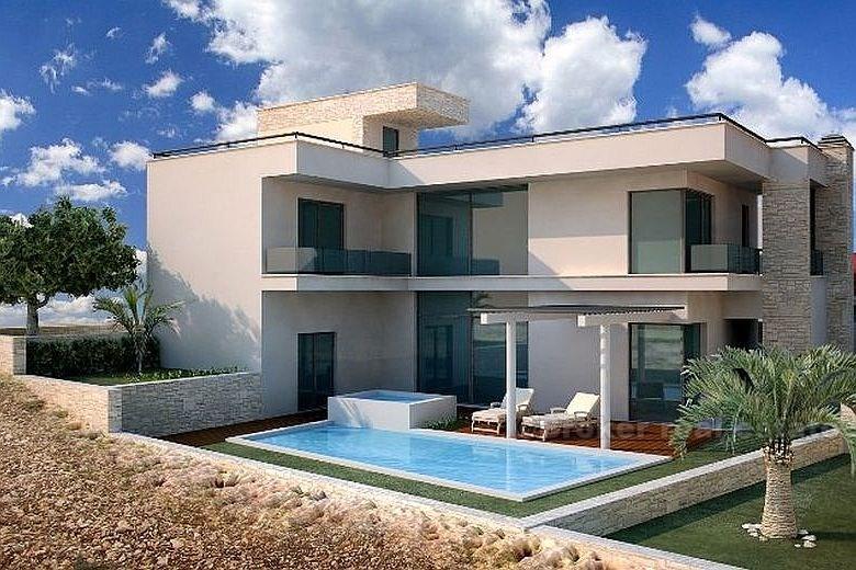 Sten, villa under bygging