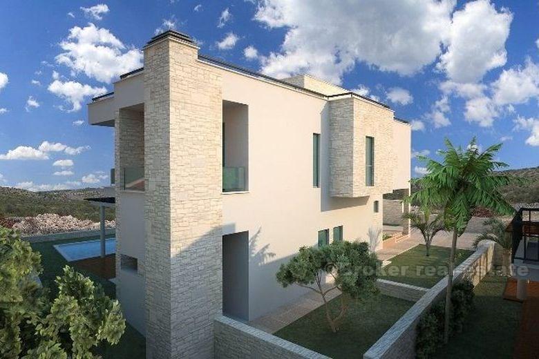 Sten, villa under bygging