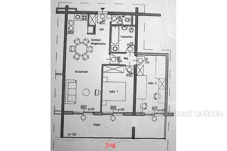 Split, two-bedroom apartment with a beautiful view