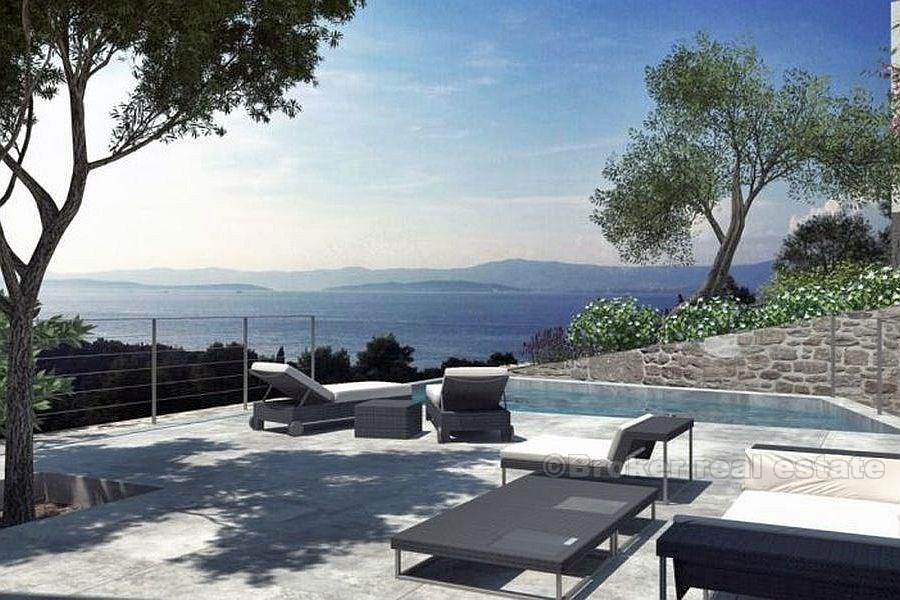 wyspa Brac. Wille z widokiem na morze