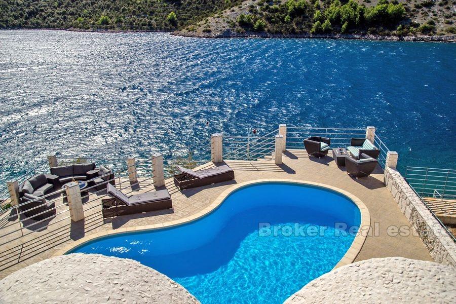 Near Trogir, villa first row to the sea