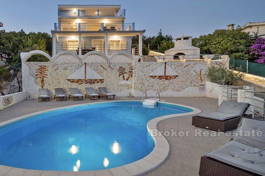 Near Trogir, villa first row to the sea