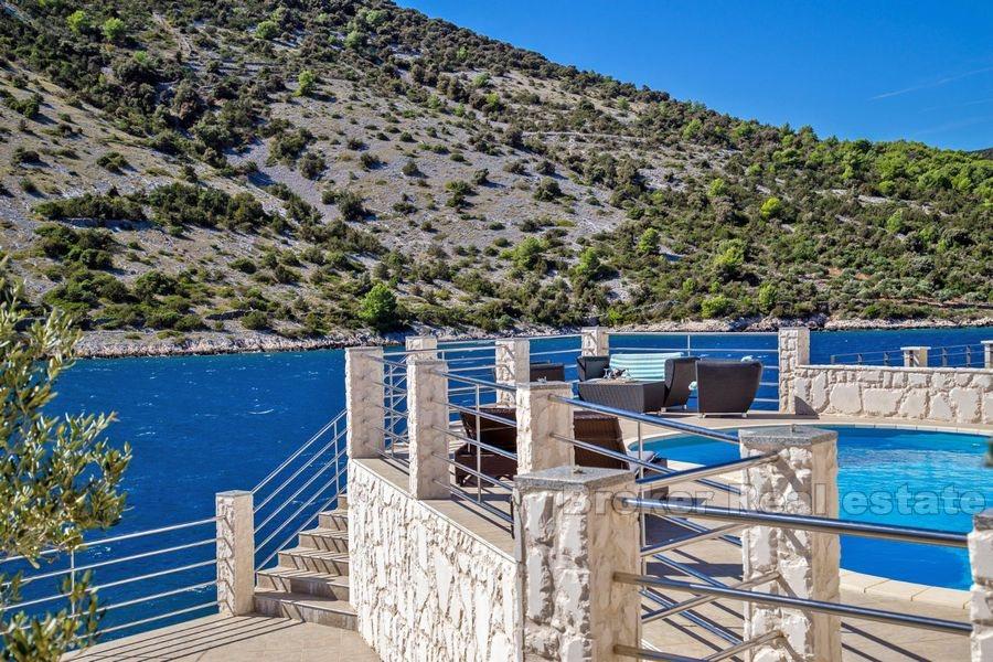 Near Trogir, villa first row to the sea