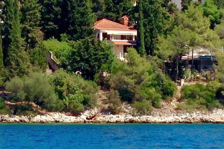 øya Korcula, hus ved sjøen