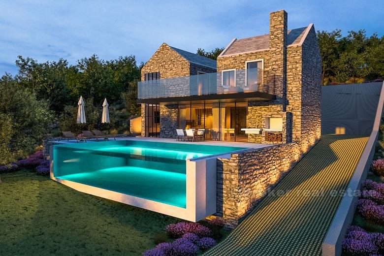 blízkosti Crikvenice, stavební pozemek s projektem