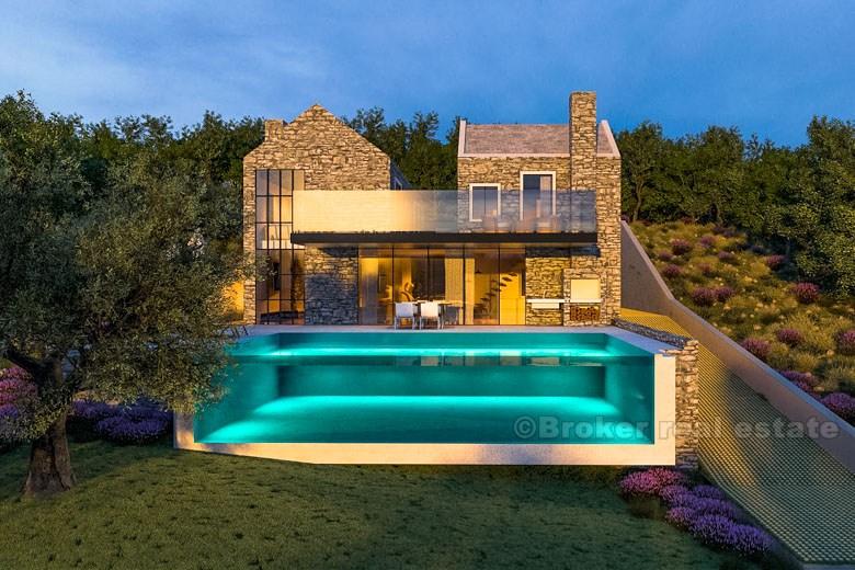 blízkosti Crikvenice, stavební pozemek s projektem