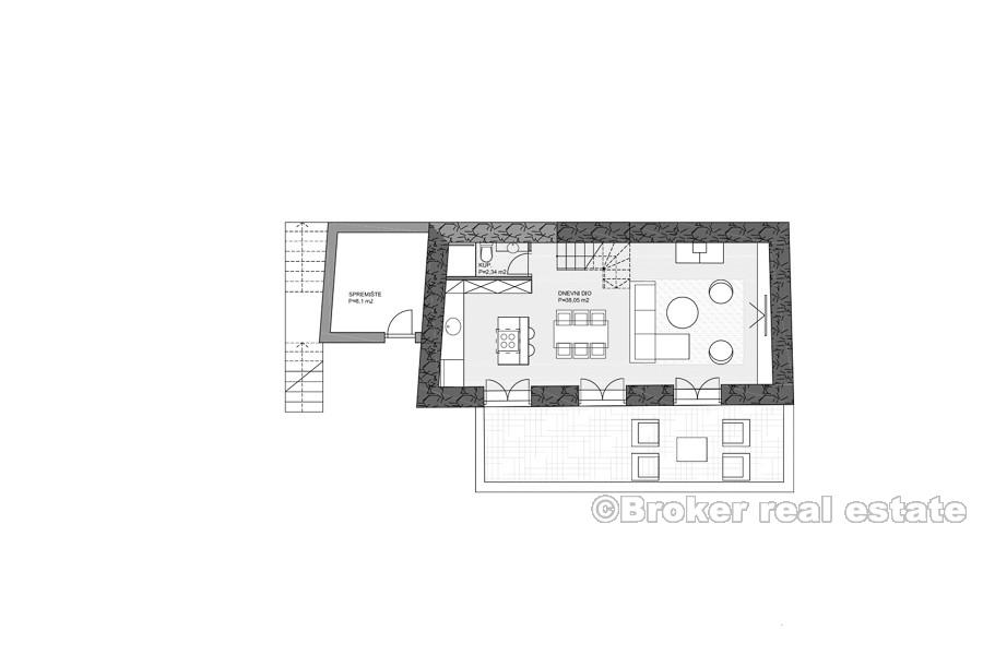 Primosten - Frittliggende steinhus i utkanten