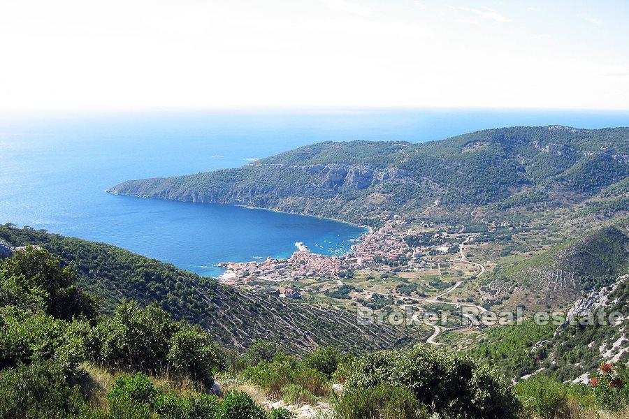 Øya Vis, jordbruksland ved sjøen