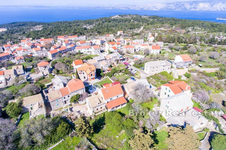 Øya Hvar - Stone hus i en rad med havutsikt