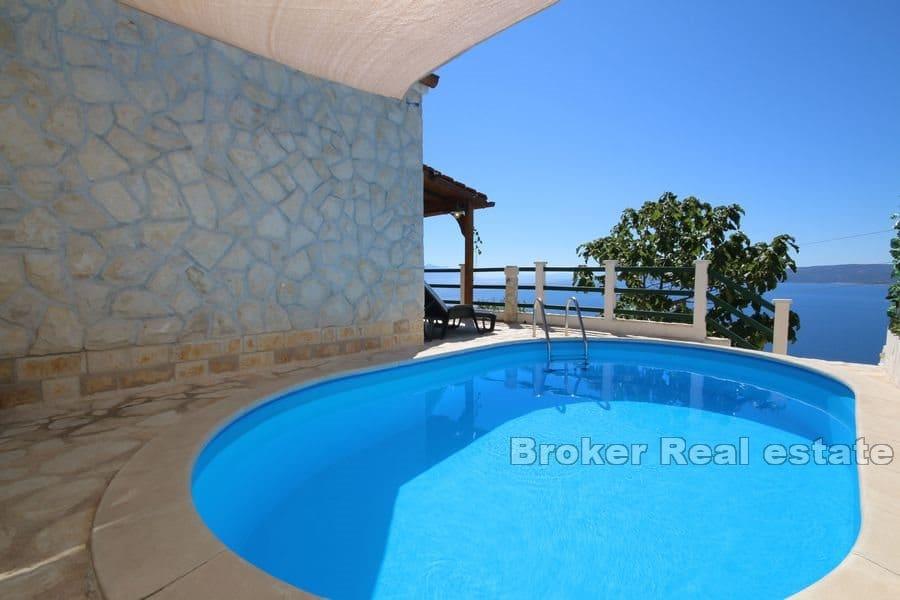 Omis - Stone house with pool and open sea view