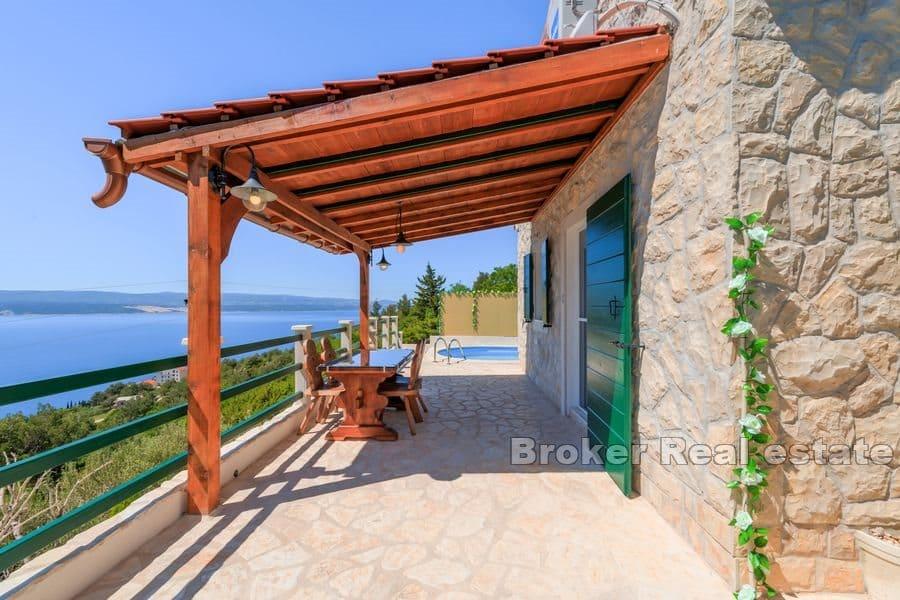 Omis - Stone house with pool and open sea view