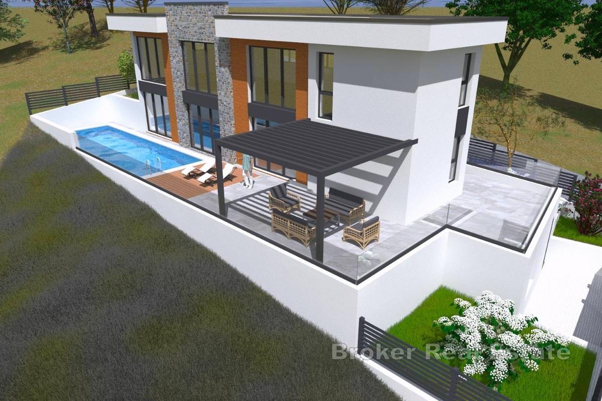 Ostrov Čiovo - Moderní vila s bazénem a výhledem na moře