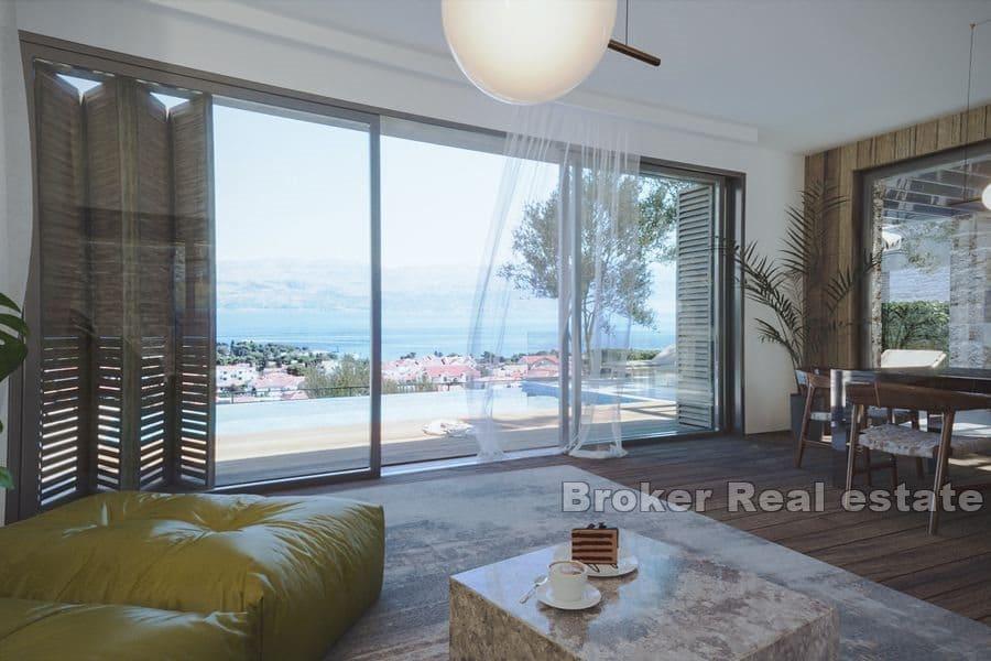 Ostrov Brač - Kamenná vila s bazénem a výhledem na moře