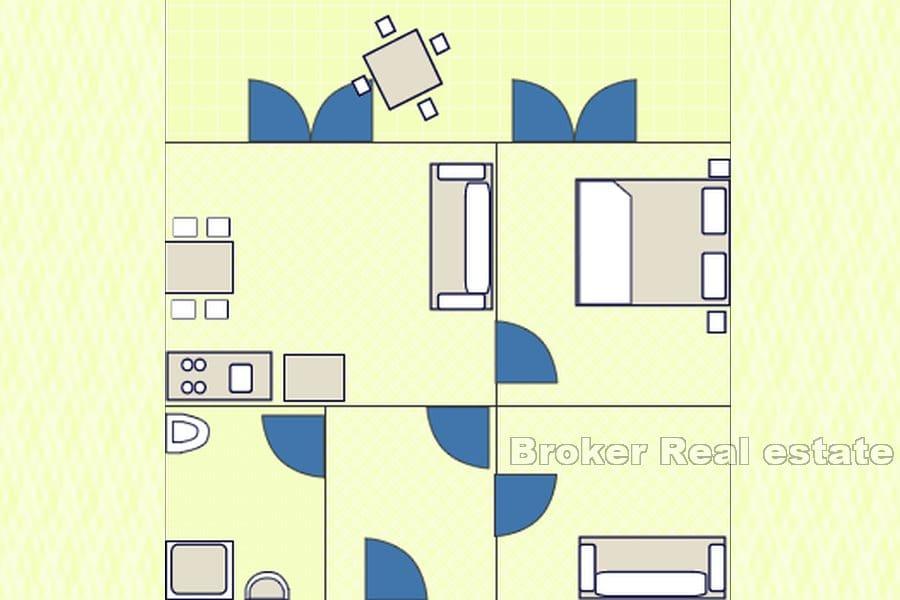 Pag - Dům s bazénem, první řada k moři