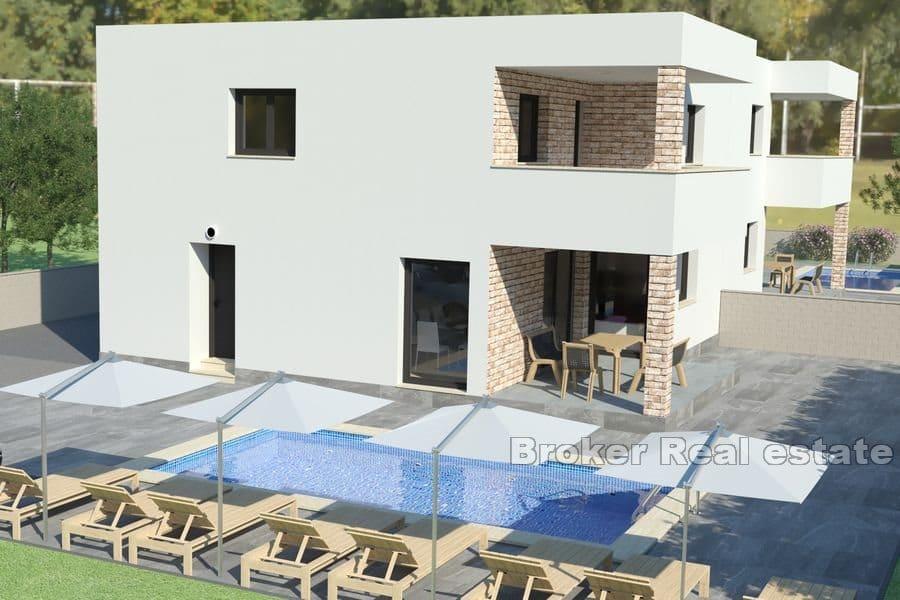 Poreč - Dvojdomek moderního domu s bazénem