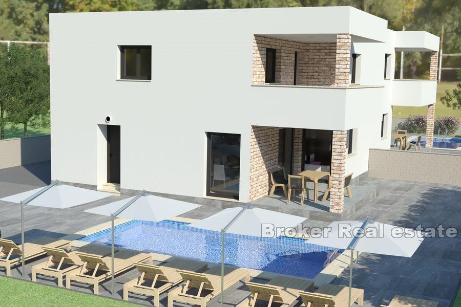 Porec - Parhus modernt hus med pool