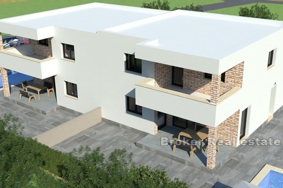 Poreč - Dvojdomek moderního domu s bazénem