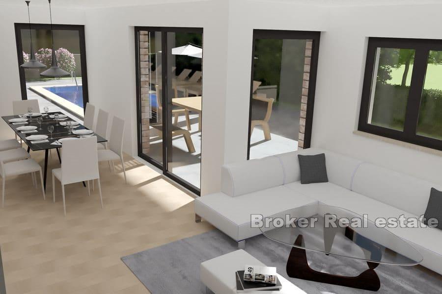 Poreč - Dvojdomek moderního domu s bazénem