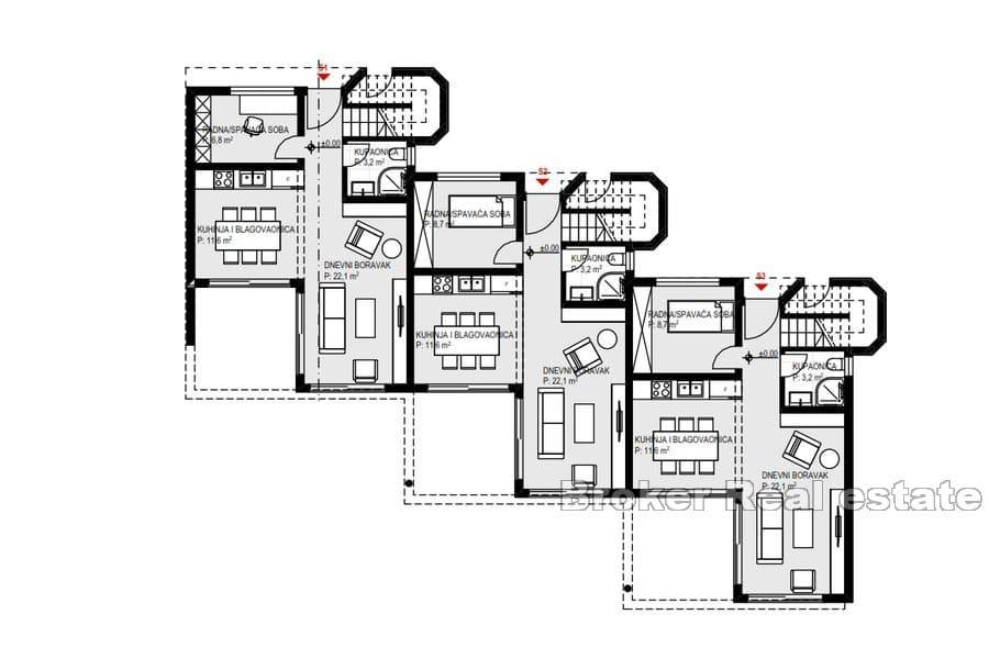 Двухуровневые апартаменты с бассейном