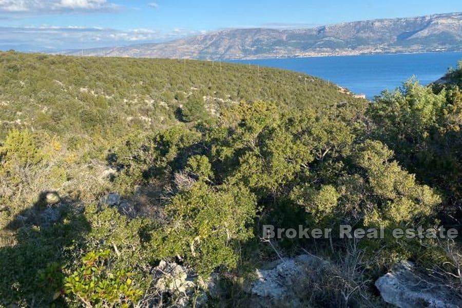Wyspa Hvar - Grunty rolne z otwartym widokiem na morze