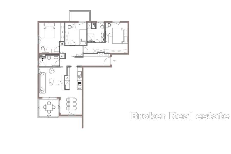Split, Ravne Njive – Neu gebaute, geräumige Wohnung