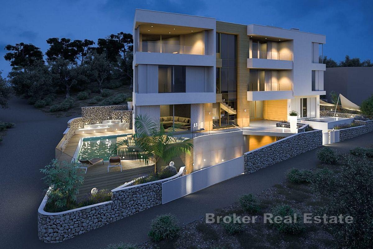 Vila ve stavu roh-bau s výhledem na moře