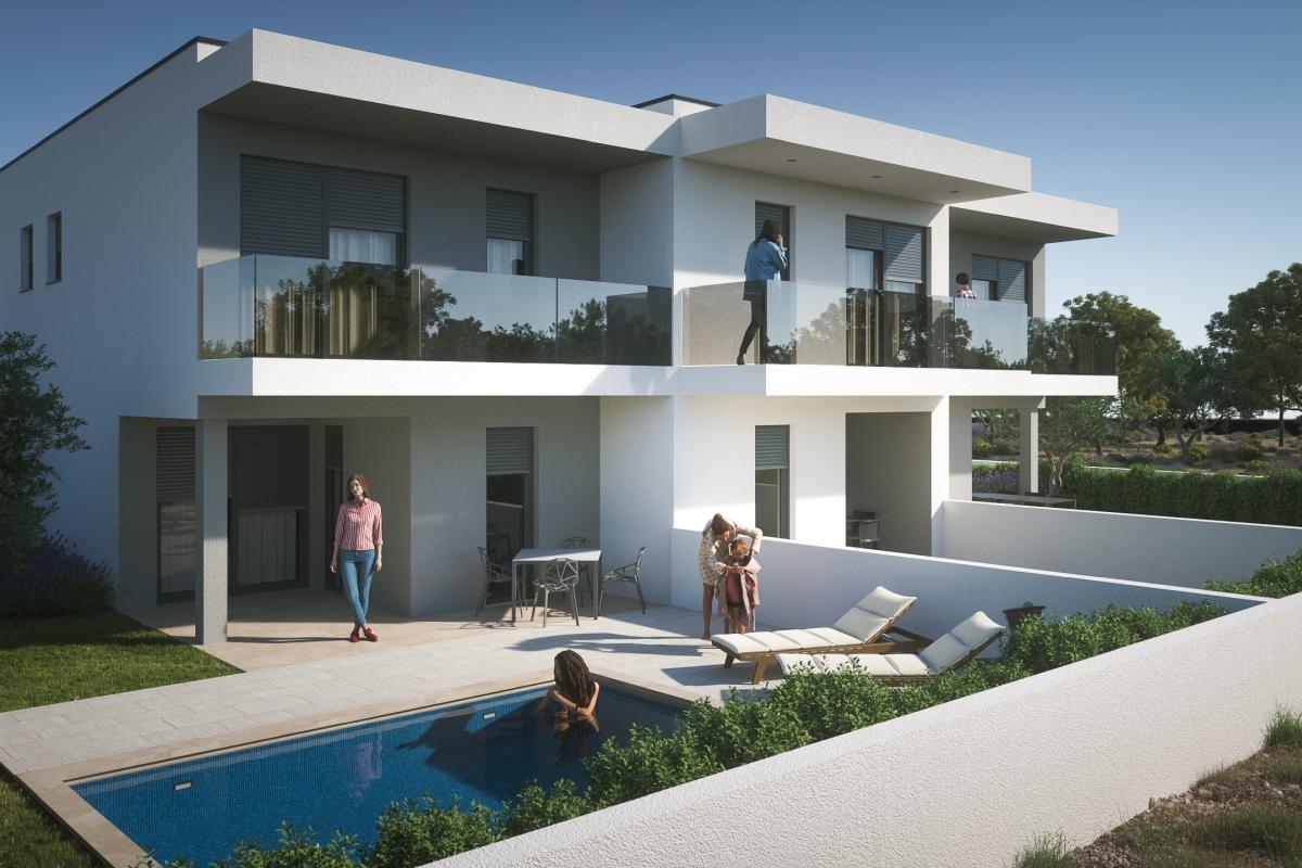 Modern duplexlägenhet med pool