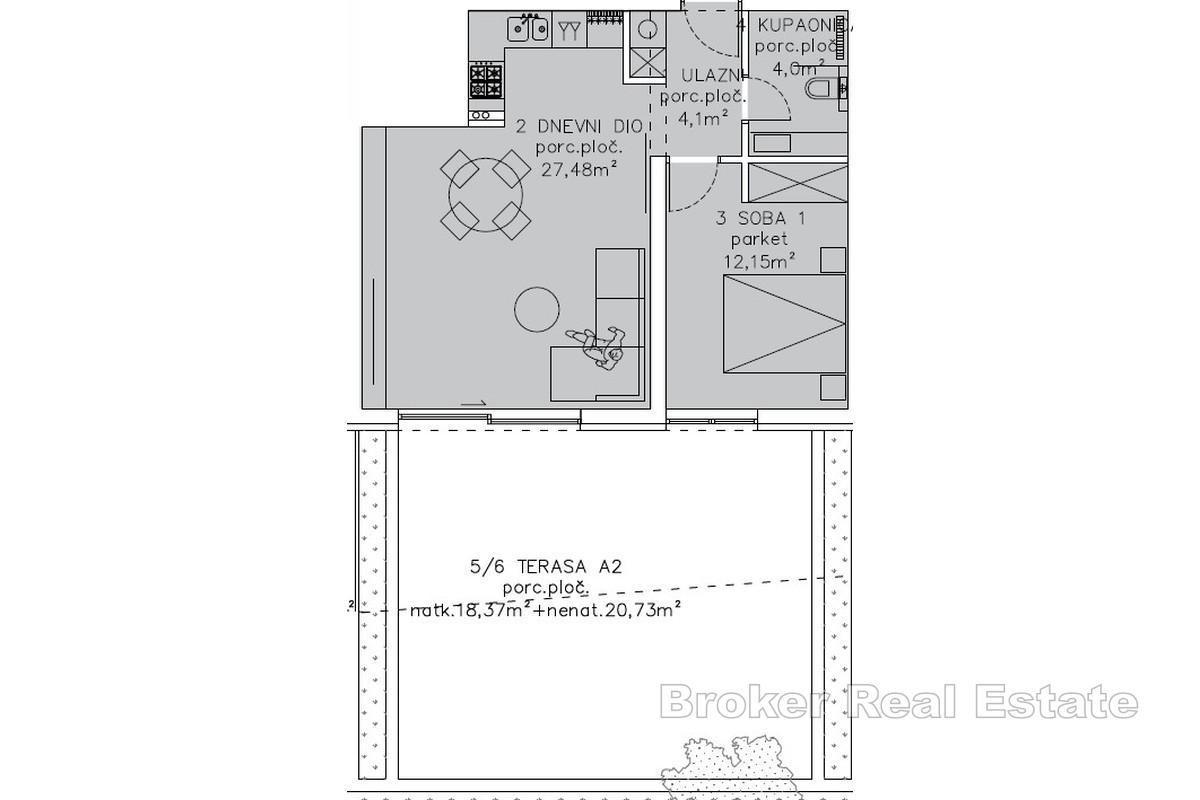 Apartament z jedną sypialnią w doskonałej lokalizacji