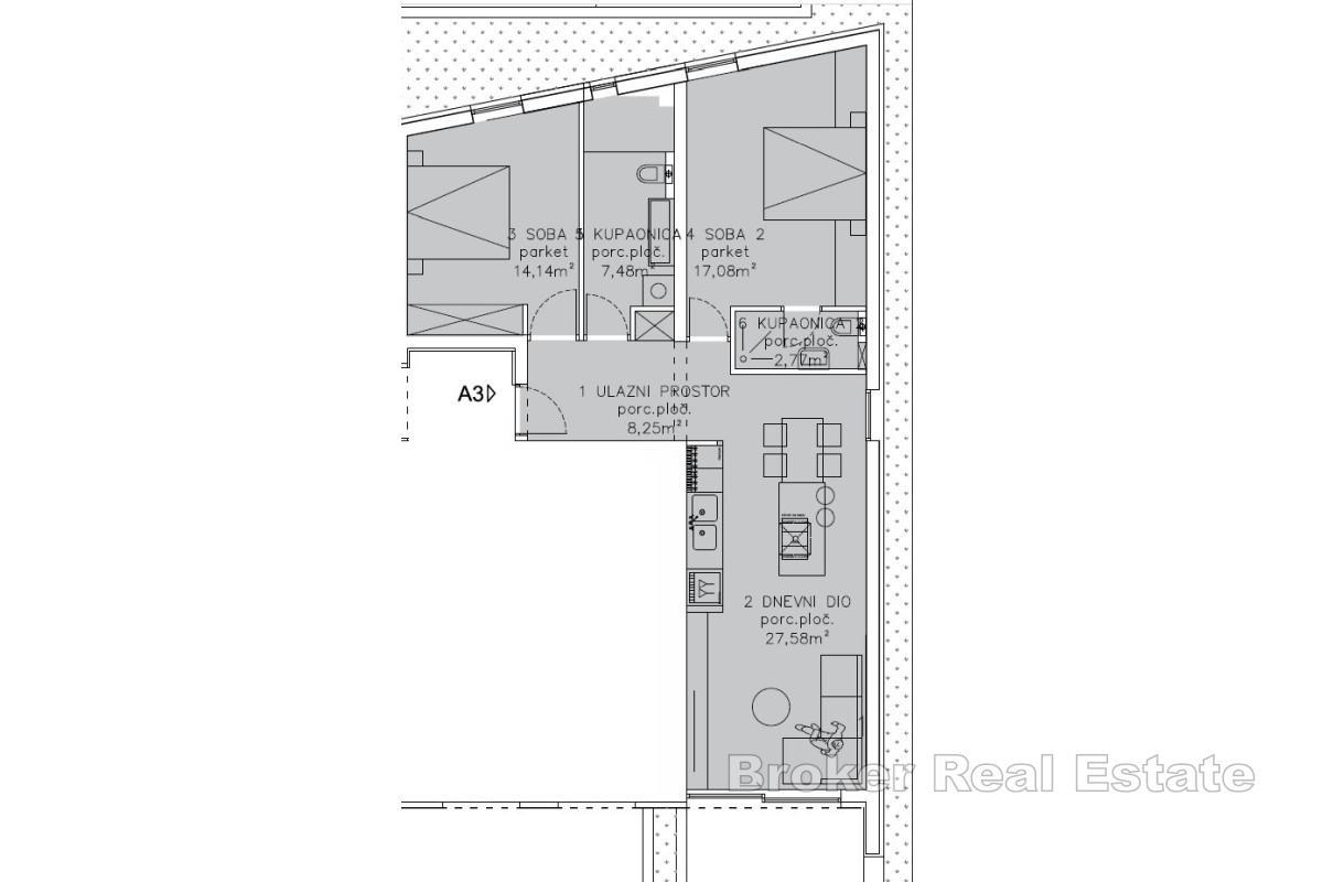 Appartement T3 avec terrasse et vue mer
