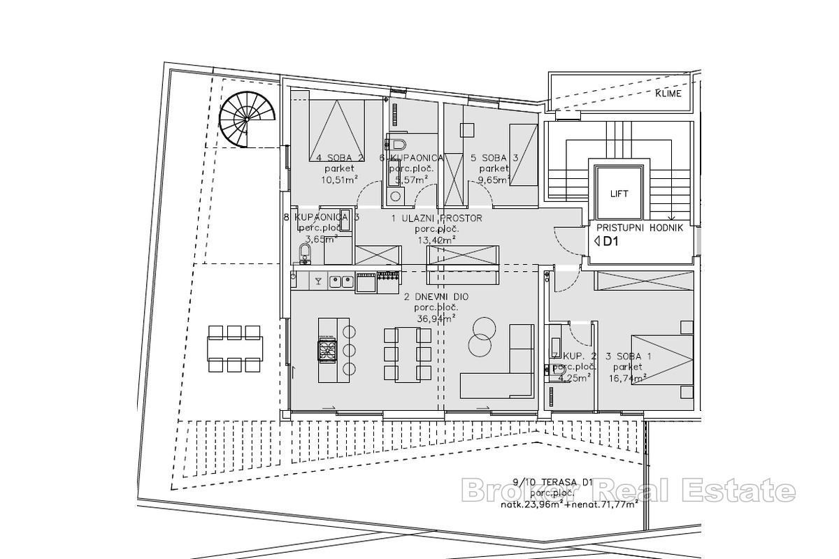 Penthouse z trzema sypialniami i widokiem na morze