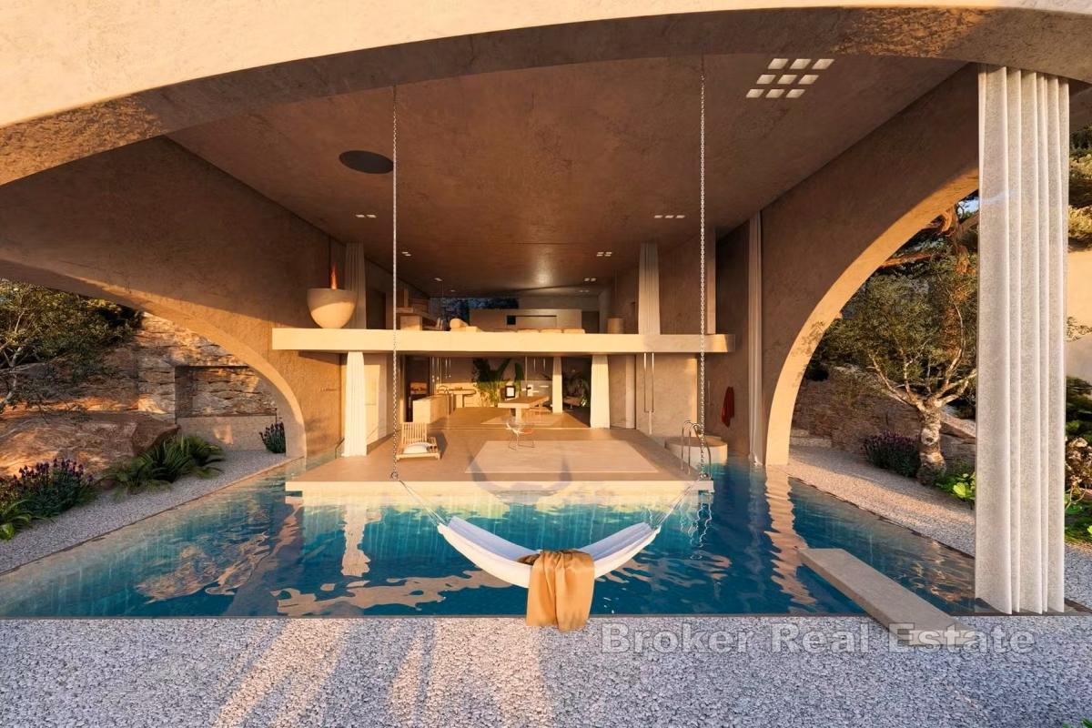 Stavebný pozemok s moderným projektom vily na jedinečnom pobrežnom mieste