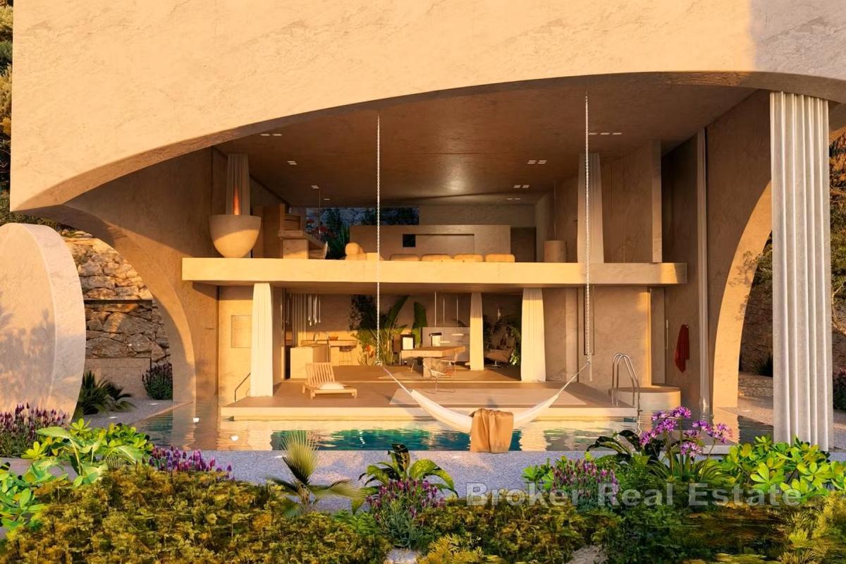 Stavebný pozemok s moderným projektom vily na jedinečnom pobrežnom mieste