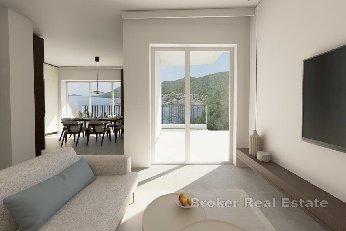 Apartament dwupoziomowy w nowym budynku z widokiem na morze