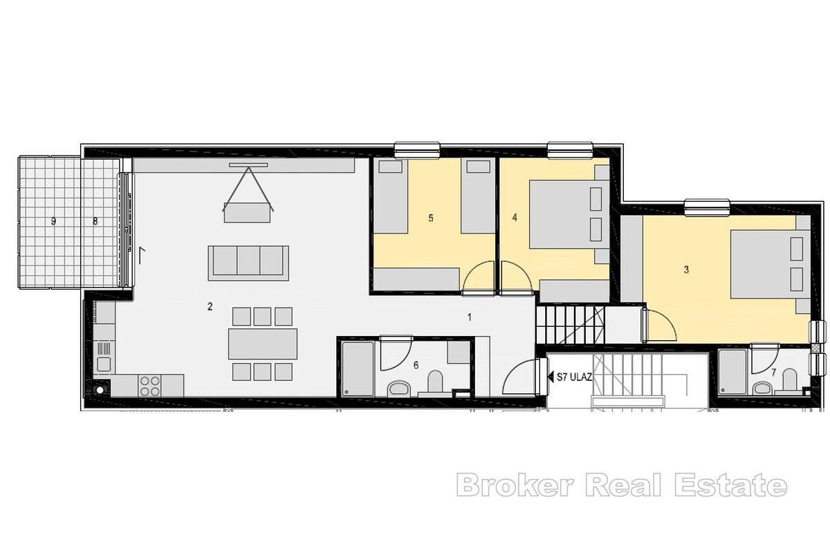 Dwupiętrowy penthouse z widokiem na otwarte morze