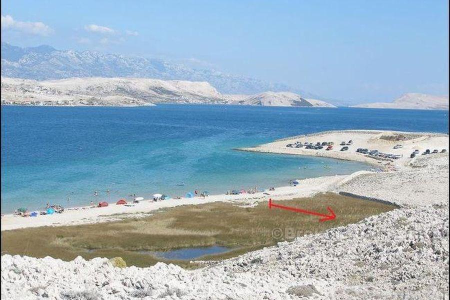 île de fins touristiques de l'intrigue du bâtiment Pag + parcelle agricole
