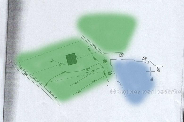 ön Brac, byggnad tomt på 3000 m2